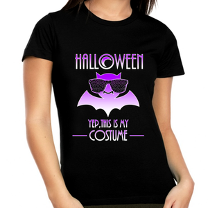 Halloween Shirts for Women Plus Size 1X 2X 3X 4X 5X Purple Bat Halloween Costumes for Plus Size Women