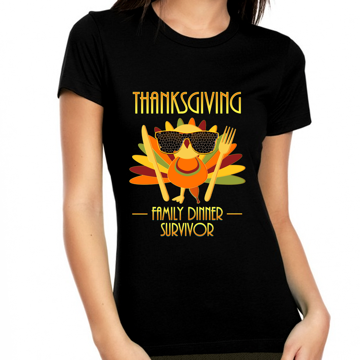 Thanksgiving Shirts for Women Thanksgiving Clothes for Women Thanksgiving Dinner Survivor Fall Shirts