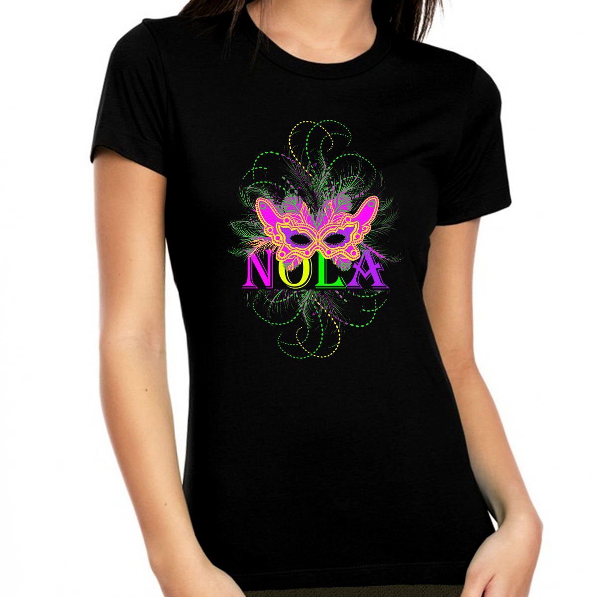 Mardi Gras Shirts for Women Cute Mardi Gras Shirt Mardi Gras Party Mask NOLA Shirt Mardi Gras Outfit