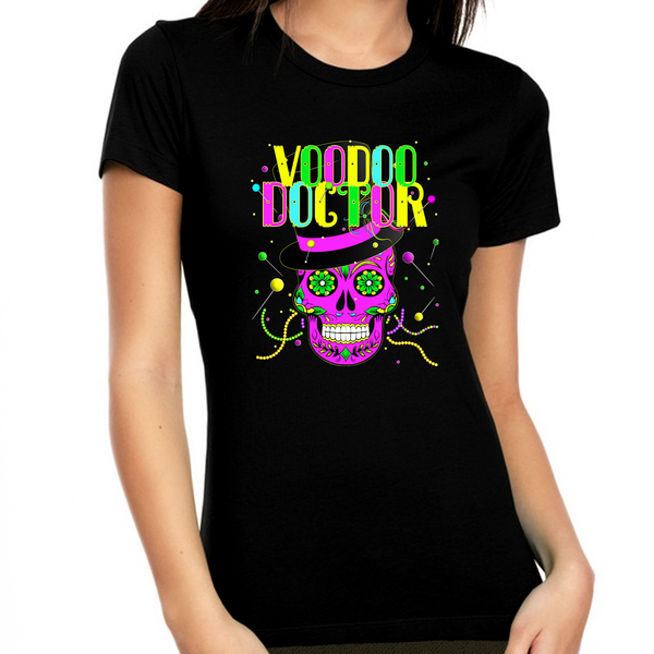 Mardi Gras Shirts for Women Voodoo Doctor Funny Mardi Gras Shirts Skull Mardi Gras Shirt Mardi Gras Outfit