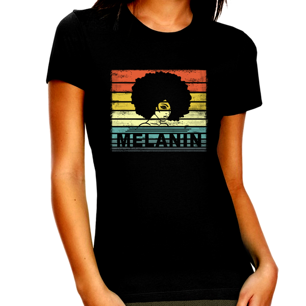 Melanin Shirt for Women Black Girl Magic Black Pride Black History Shirts for Women BHM Junteenth Kwanzaa