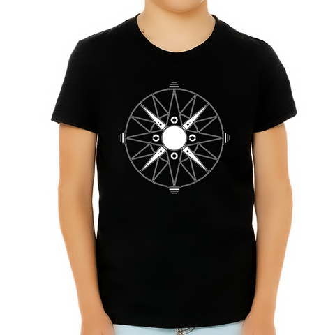 Retro Vintage Graphic Tees for BOYS YOUTH - KIDS Geometric Compass Novelty Graphic Shirts Cool Designs