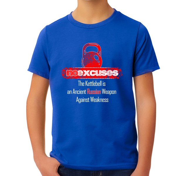 No Excuses Gym Work Out Shirts for KIDS - Graphic Tees for BOYS YOUTH - Vintage Shirts for BOYS