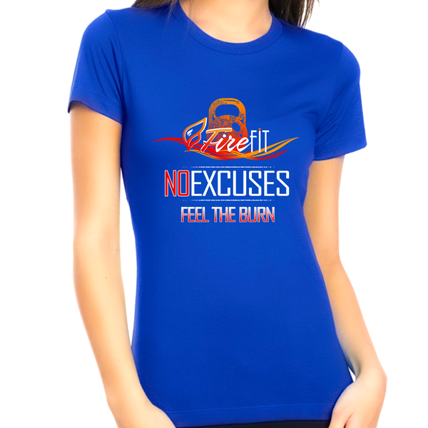 No Excuses Gym Work Out Shirts for WOMEN - Graphic Tees for WOMEN and TEENS - Vintage Shirts for WOMEN