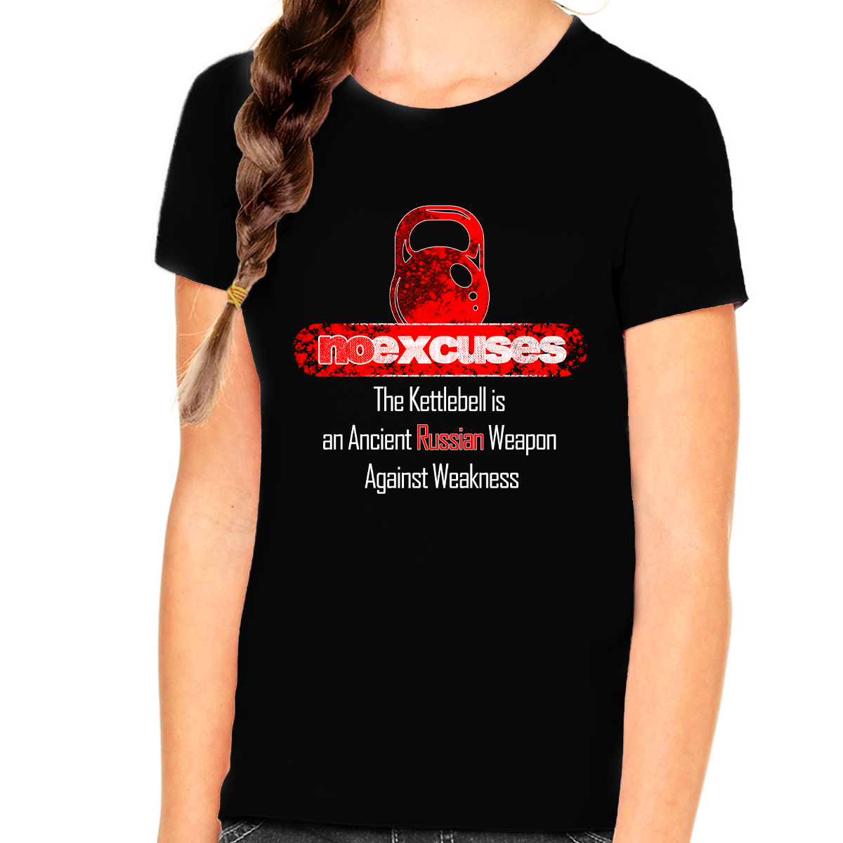 No Excuses Gym Work Out Shirts for KIDS - Graphic Tees for GIRLS YOUTH - Vintage Shirts for GIRLS
