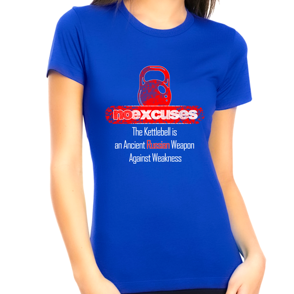 Graphic Tees for WOMEN and TEENS - No Excuses Gym Work Out Shirts for WOMEN - Vintage Shirts for WOMEN