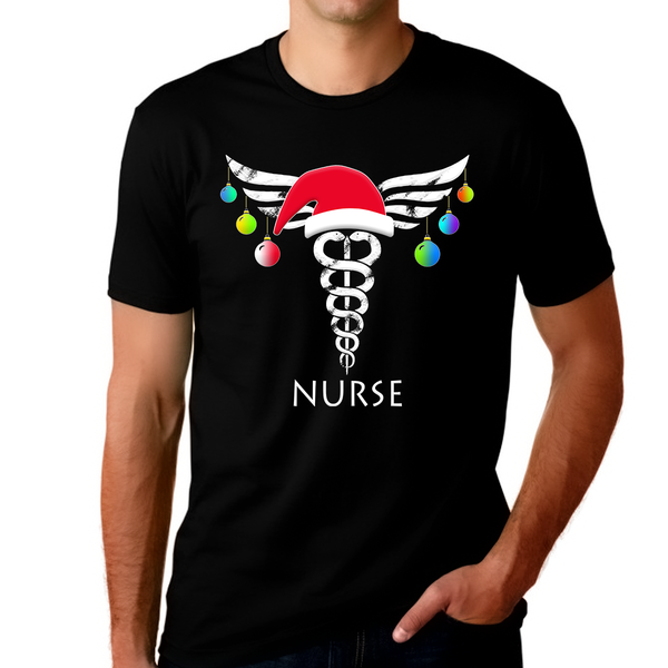 Funny Christmas Nurse Shirt for Men Male Nurse Gifts for Men Best Nursing Student Gifts Nurse Shirts