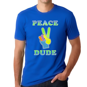 Peace Dude Shirts for MEN - Blue Peace Sign Perfect Dude Shirt for MEN - Perfect Dude Merchandise - Fire Fit Designs