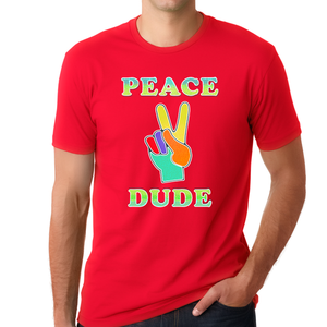 Peace Dude Shirts for MEN - Red Peace Sign Perfect Dude Shirt for MEN - Perfect Dude Merchandise - Fire Fit Designs