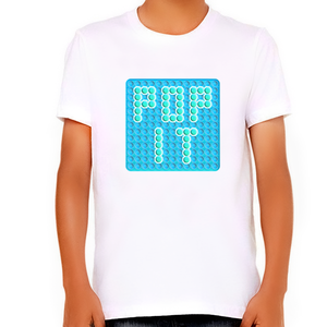 Pop It Shirt for Boys - Pop It Shirts for Kids - Pop It Fidget Toy Shirt for Youth, Boys, Kids - White