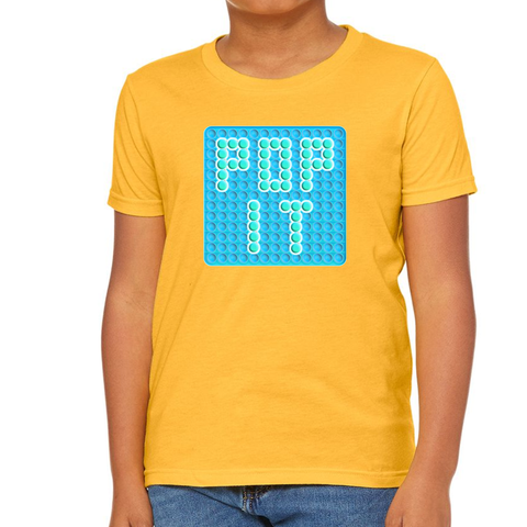 Pop It Shirt for Boys - Pop It Shirts for Kids - Pop It Fidget Toy Shirt for Youth, Boys, Kids - Yellow