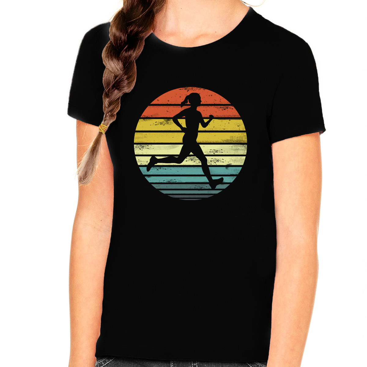 Vintage Trail Running TShirts for Girls Vintage Running Graphic Tees for Runners Marathon, 5k, 10k - Fire Fit Designs