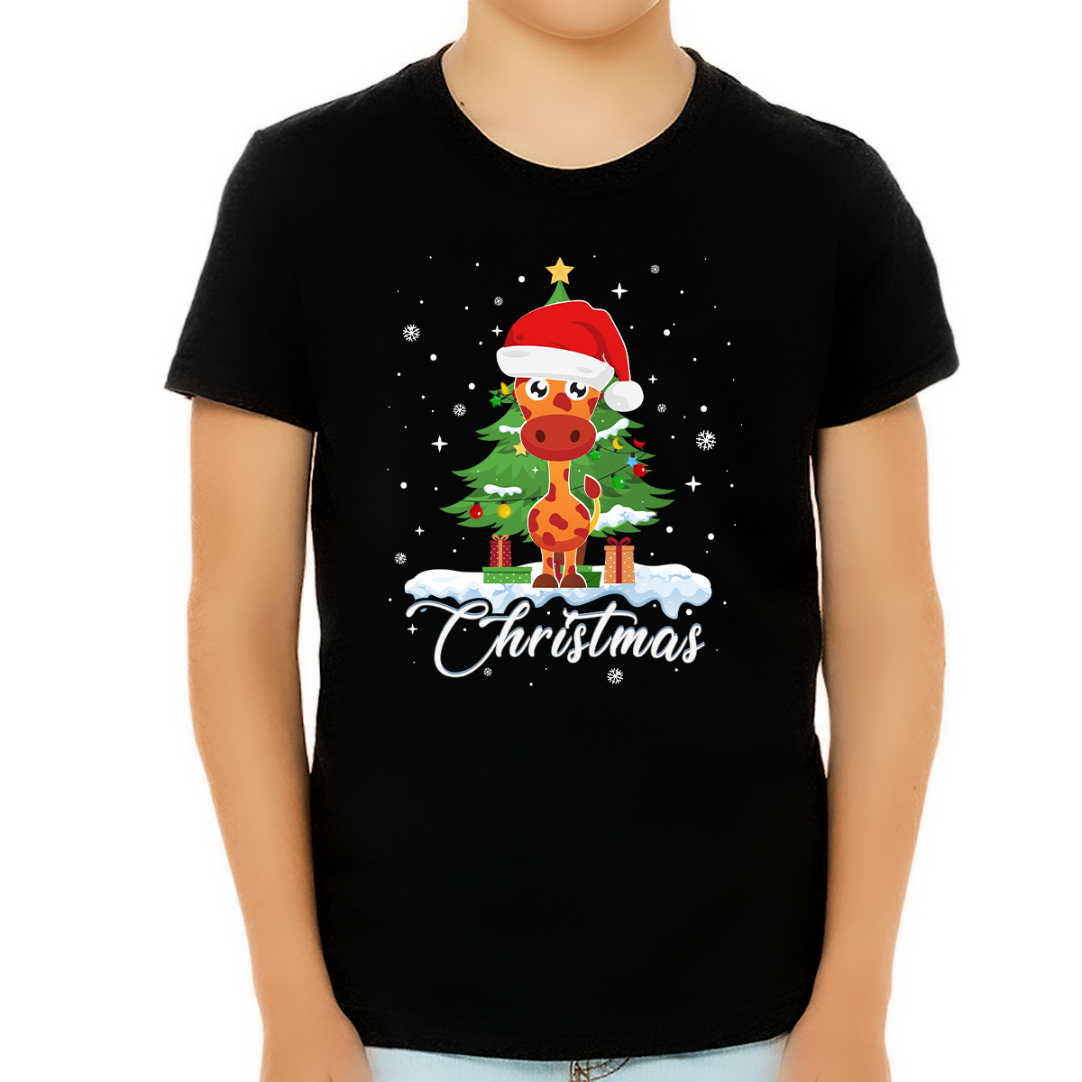Boys Christmas Shirt Giraffe Christmas Shirts for Boys Cute Christmas Shirts for Kids