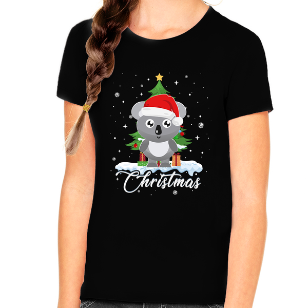 Girls Christmas Shirt Koala Christmas Outfits for Girls Youth Cute Christmas Shirts for Kids