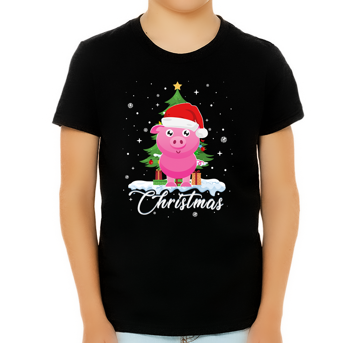 Boys Christmas Shirt Cute Santa Pig Christmas Shirts for Boys Christmas Shirts for Kids