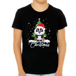 Boys Christmas Shirt Cute Panda Christmas Shirts for Boys Cute Christmas Shirts for Kids