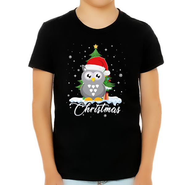 Boys Christmas Shirt Owl Christmas Shirts for Boys Youth Cute Christmas Shirts for Kids