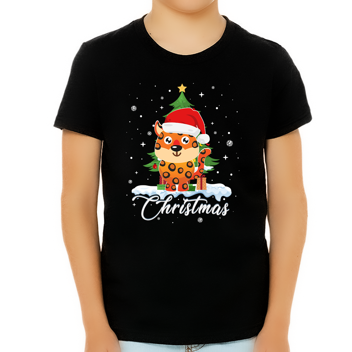 Boys Christmas Shirt Cute Leopard Christmas Shirts for Boys Cute Christmas Shirts for Kids