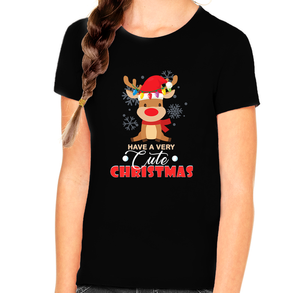Girls Christmas Shirt Cute Christmas Top Christmas Shirts for Kids Cute Baby Reindeer Shirts