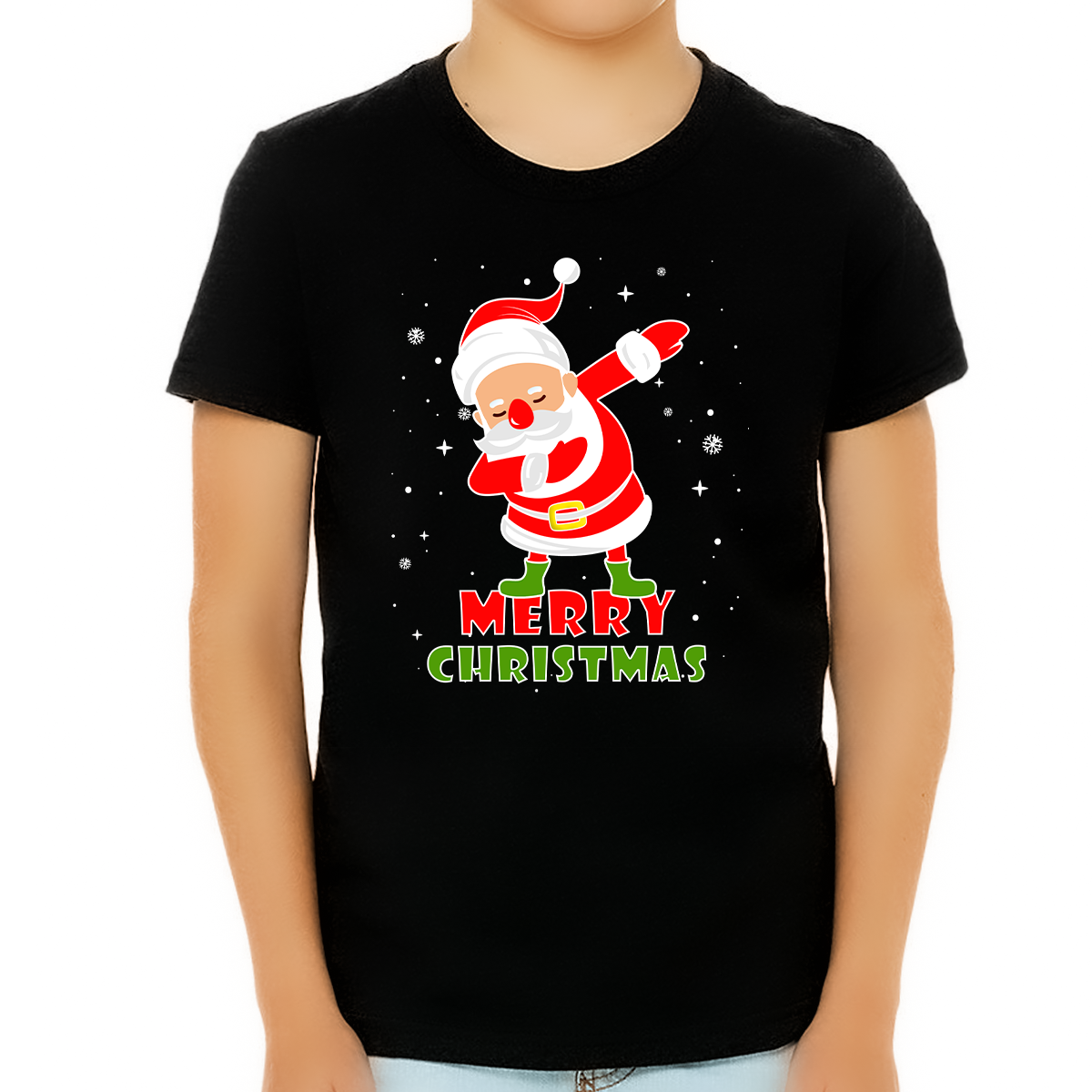Boys Christmas Shirt Funny Christmas Shirts for Boys Dabbing Santa Christmas Shirts for Kids