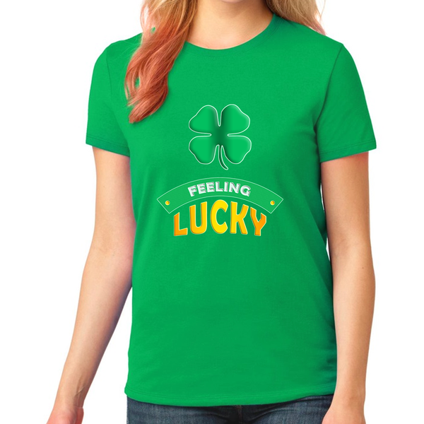GIRLS St Patricks Day Shirt - St Pattys Day Shirt Kids Feeling Lucky Clover Shamrock Irish Shirt
