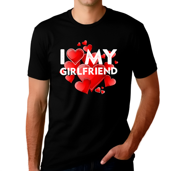 I Love My Girlfriend Shirt Funny Valentines Shirts for Men Love GF Shirt Valentines Day Gifts for Him
