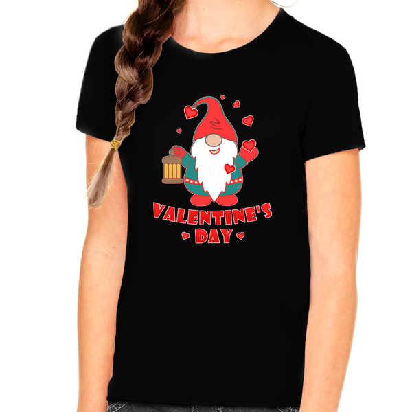 Cute Valentine Shirts for Girls Kids Gnome Girls Funny Valentines Day Shirt Valentines Day Gifts for Girls