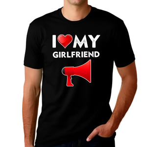 I Love My Girlfriend Shirt I Heart Valentine Shirts for Men Funny Shirt Valentines Day Gifts for Him