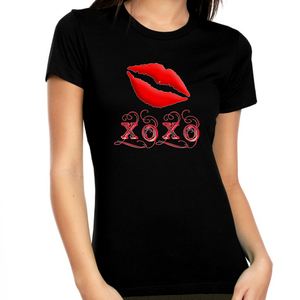 Valentines Day Shirts Women XOXO Kiss Women's Valentines Day Shirt Valentines Day Gifts for Her