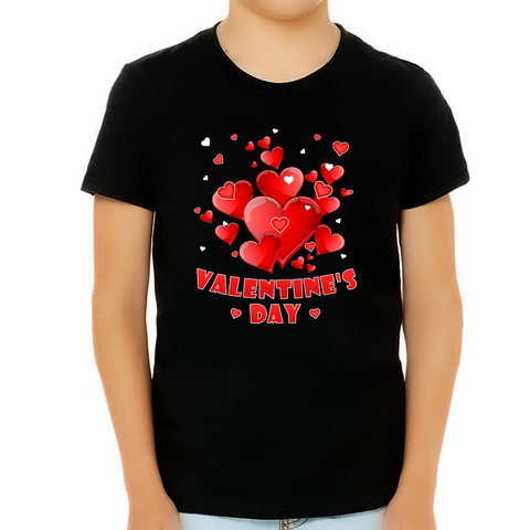 Boys Valentines Day Shirt Kids Heart Shirts Funny Valentine T-Shirt Valentines Day Gifts for Boys