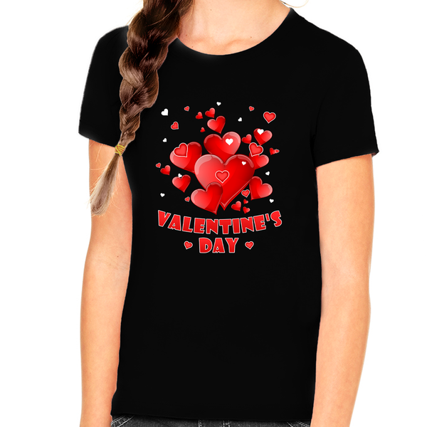 Girls Valentines Day Shirt Kids Heart Shirts Funny Valentine T-Shirt Valentines Day Gifts for Girls