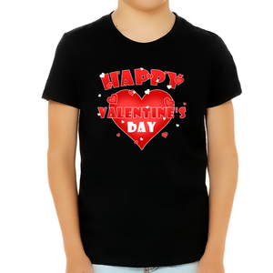Cute Valentines Shirts for Boys Kids Heart Valentine's Day Graphic Shirt Valentines Day Gifts for Kids