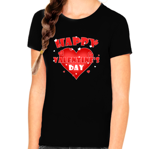 Cute Valentines Shirts for Girls Kids Heart Valentine's Day Graphic Shirt Valentines Day Gifts for Kids