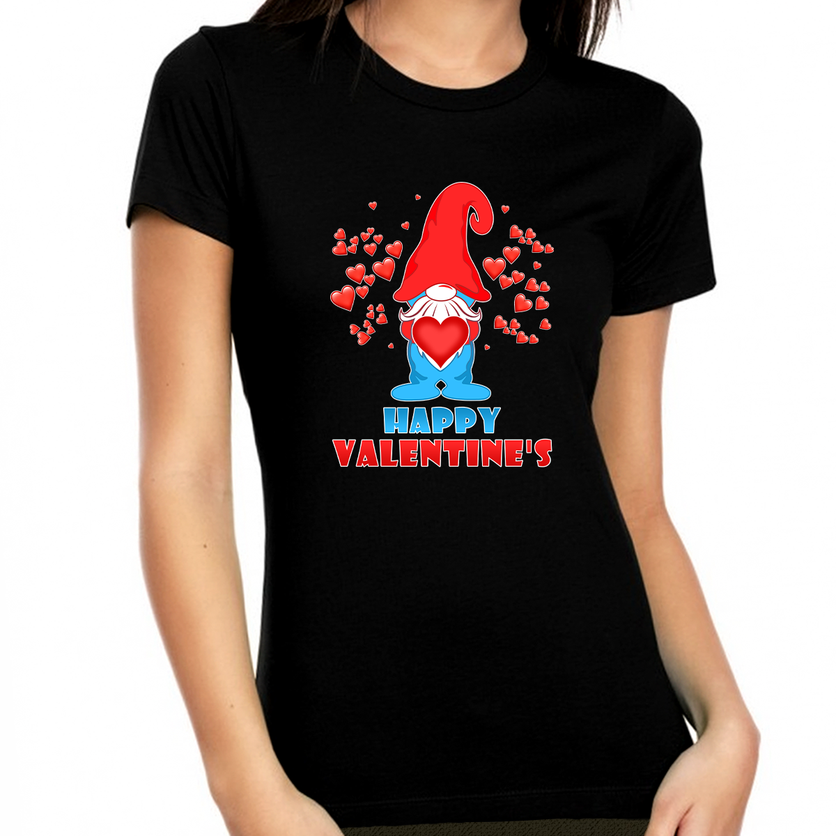 Valentines Shirts for Women Heart Cute Gnome Valentine's Day Shirt Valentines Day Gifts for Her