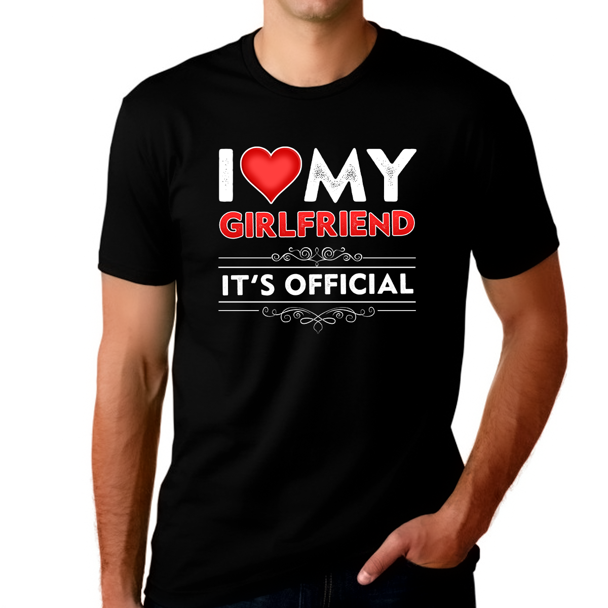 I Love My Girlfriend Shirt Official I Heart My GF Funny Valentines Shirt Valentines Day Gifts for Him
