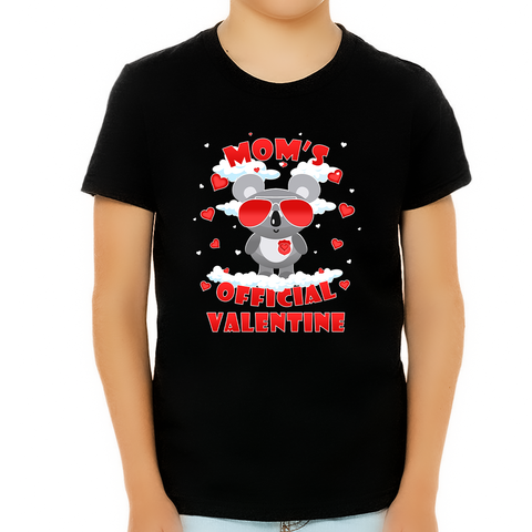 Funny Boys Valentines Day Shirt Mom's Official Valentine Shirt Cute Valentines Day Gifts for Kids
