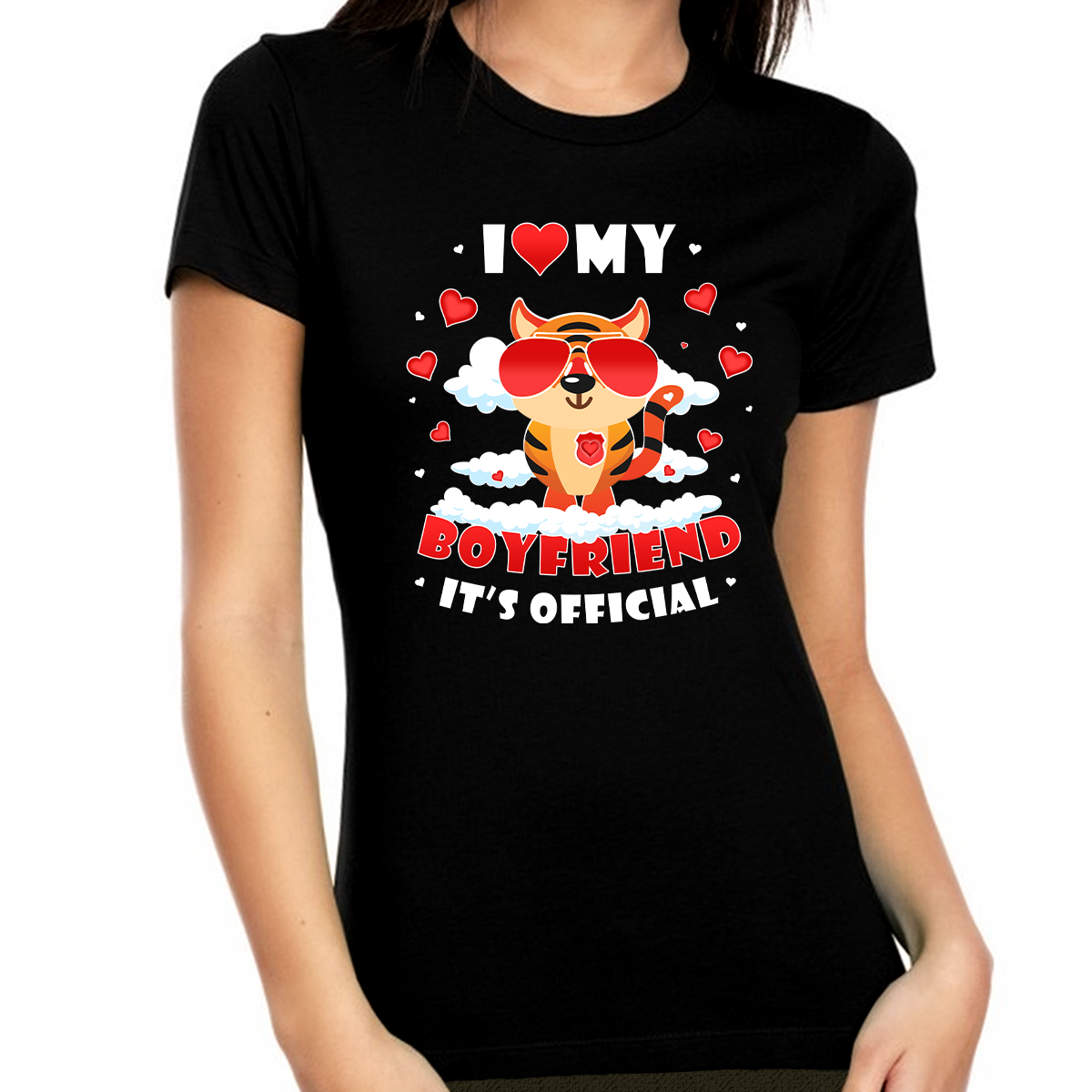 I Love My Boyfriend Shirt Valentines Shirts for Women Love Shirt Valentines Day Gifts for Her