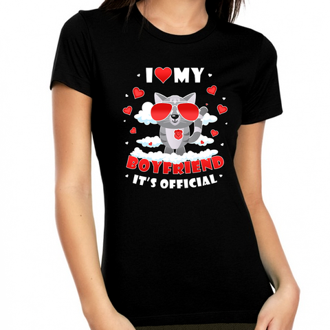 I Love My Boyfriend Tees Valentines Day Shirts Women I Heart Shirt Valentines Day Gifts for Her