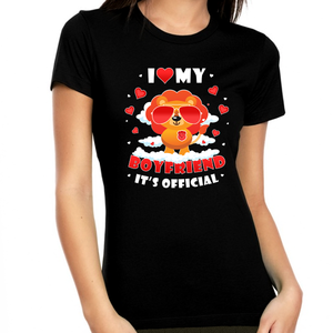 I Love My Boyfriend Shirt Heart Shirts for Women Valentines Shirt Valentines Day Gifts for Her