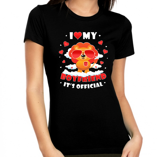 I Love My Boyfriend Shirt Heart Shirts for Women Valentines Shirt Valentines Day Gifts for Her