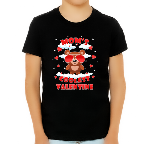 Boys Valentines Day Shirt Mom's Coolest Valentine T-Shirt for Boys Cute Valentines Day Gifts for Boys