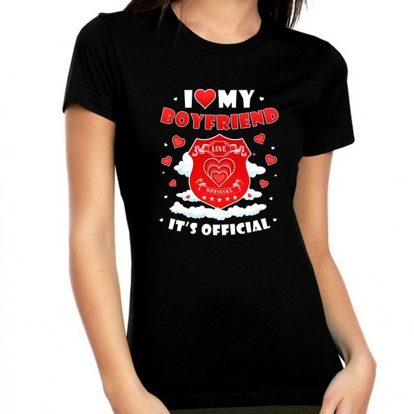 I Love My Boyfriend Shirt I Heart My Boyfriend Official Love Shirt Valentines Day Gifts for Her