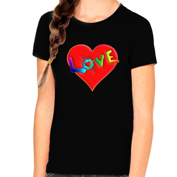 Girls Valentines Day Shirt - Valentines Day Shirts for Girls -  LOVE Heart Valentine Shirts for Kids