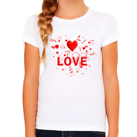 Girls Valentines Day Shirt - Valentines Day Shirts for Girls - LOVE Valentine Shirts for Kids