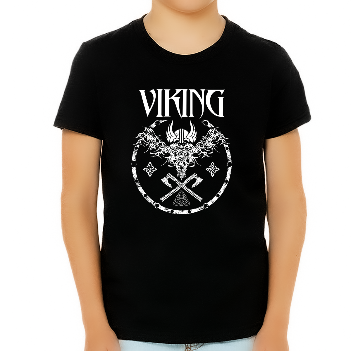 Viking Shirts for Boys - Norse Mythology Odin Valkyrie Valhalla Vikings Raven Thor Nordic Graphic Tees for Kids - Fire Fit Designs