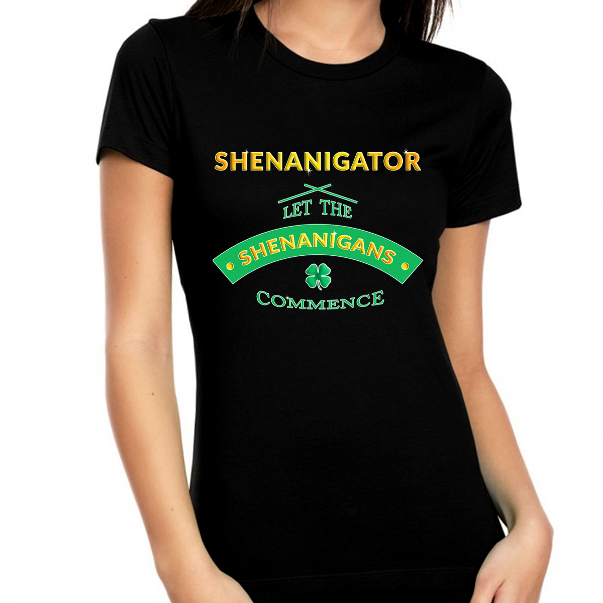 Irish Shirt for Women St Patricks Day T-Shirt Saint Patrick's Day Shirts Lucky Irish SHENANIGATOR