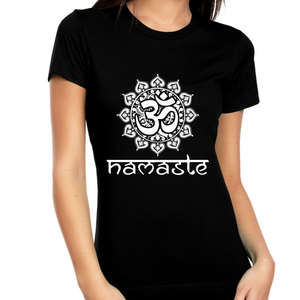 Yoga Tops for Women - Premium Yoga Shirts for Women Vintage OM Yoga Shirt Mantra Hot Yoga Shirt