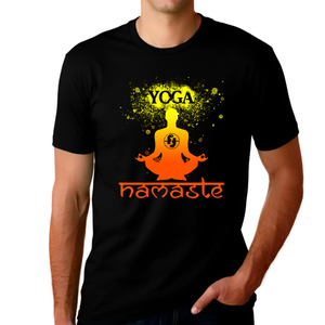 Premium Mens Yoga Shirts for Men Vintage Namaste Yoga Shirt Mantra Hot Yoga TShirt