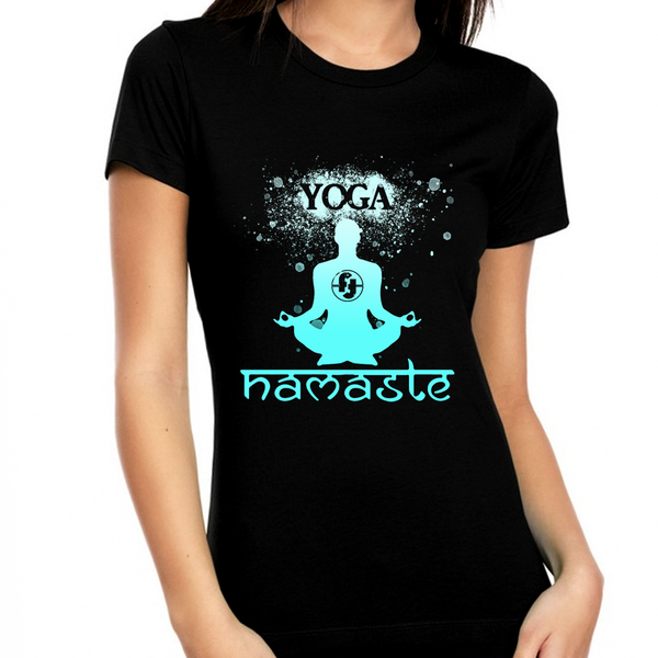 Yoga Tops for Women - Premium Yoga Shirts for Women Vintage Namaste Yoga Shirt Mantra Hot Yoga Shirt