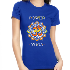 Yoga Tops for Women - Womens POWER Yoga Shirts for Women Premium Vintage OM POWER Yoga Shirt